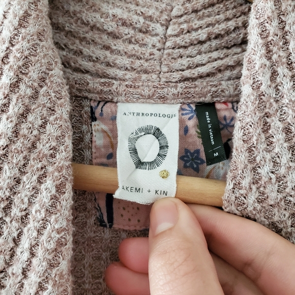 Anthro Akemi + Kin Beige Front Draped Sweater - Picture 3 of 3